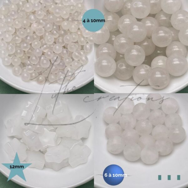 Perles en Jade Blanc