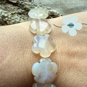 perles en agate blanche