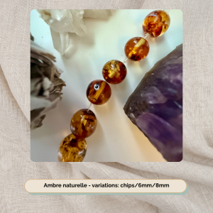Ambre naturelle – Perles à l&rsquo;unité | Lithothérapie Protection