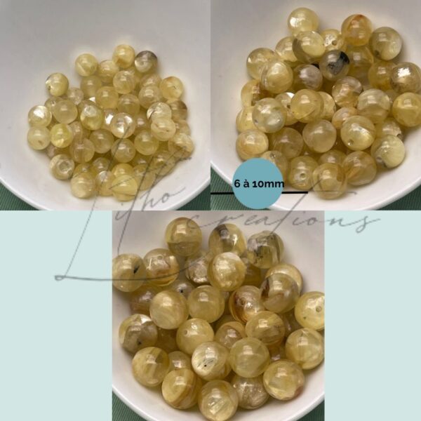 Perles en Lépidolite Jaune