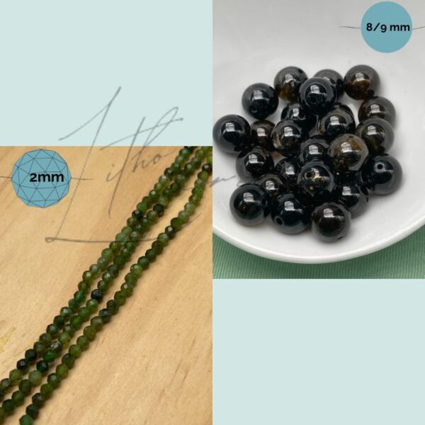 Perles en Tourmaline Verte