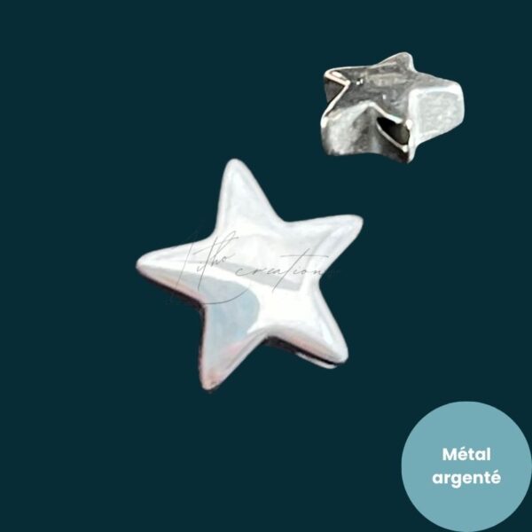 Perles étoile argentée 6mm pour bijoux faits main