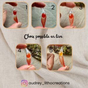 Pendentif plume naturelle & cornaline